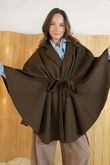 Claudia Tie Waist Cape Chocolate /16=